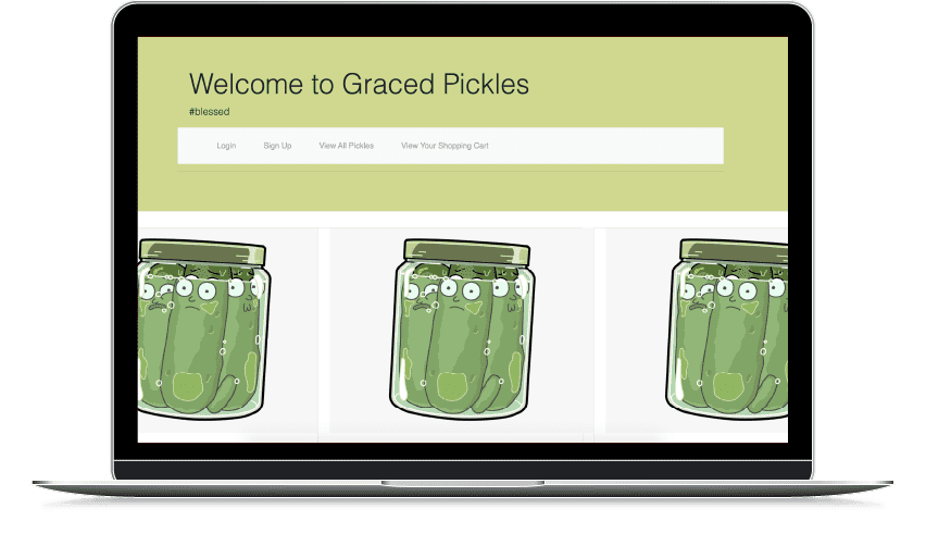 graced pickles website screenshot